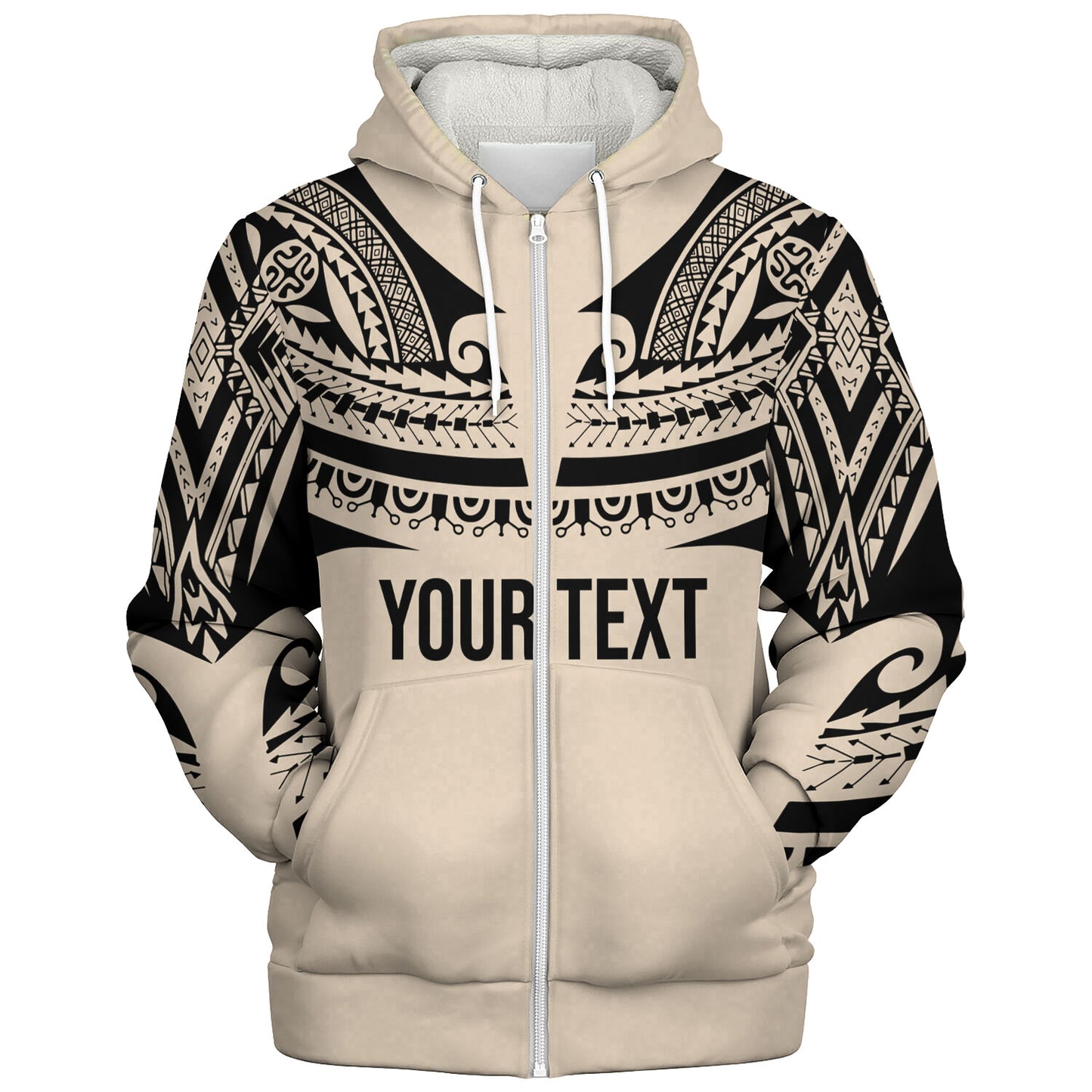 Polynesian Custom Personalised Sherpa Hoodie Polynesian Tattoo Style
