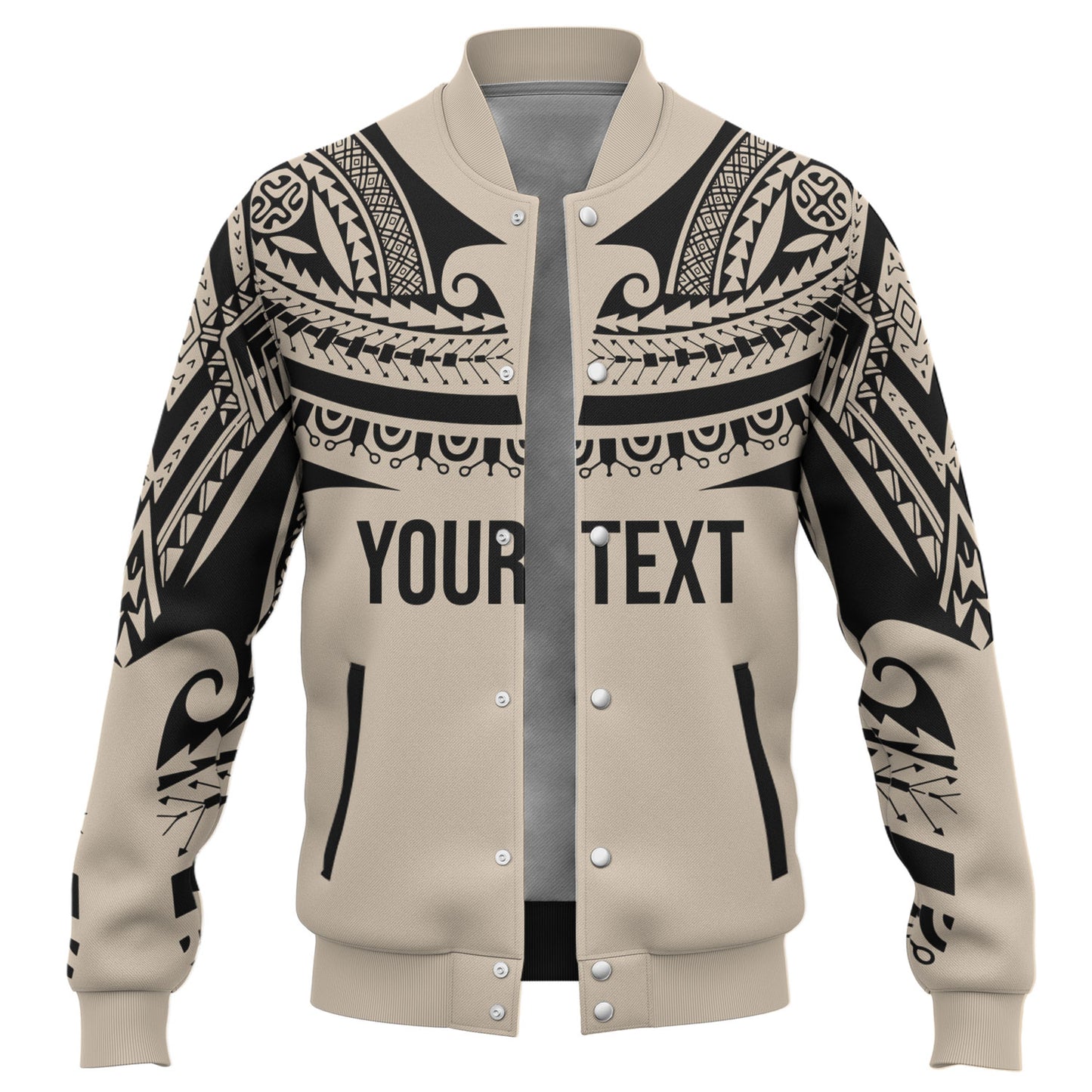 Polynesian Custom Personalised Baseball Jacket Polynesian Tattoo Style