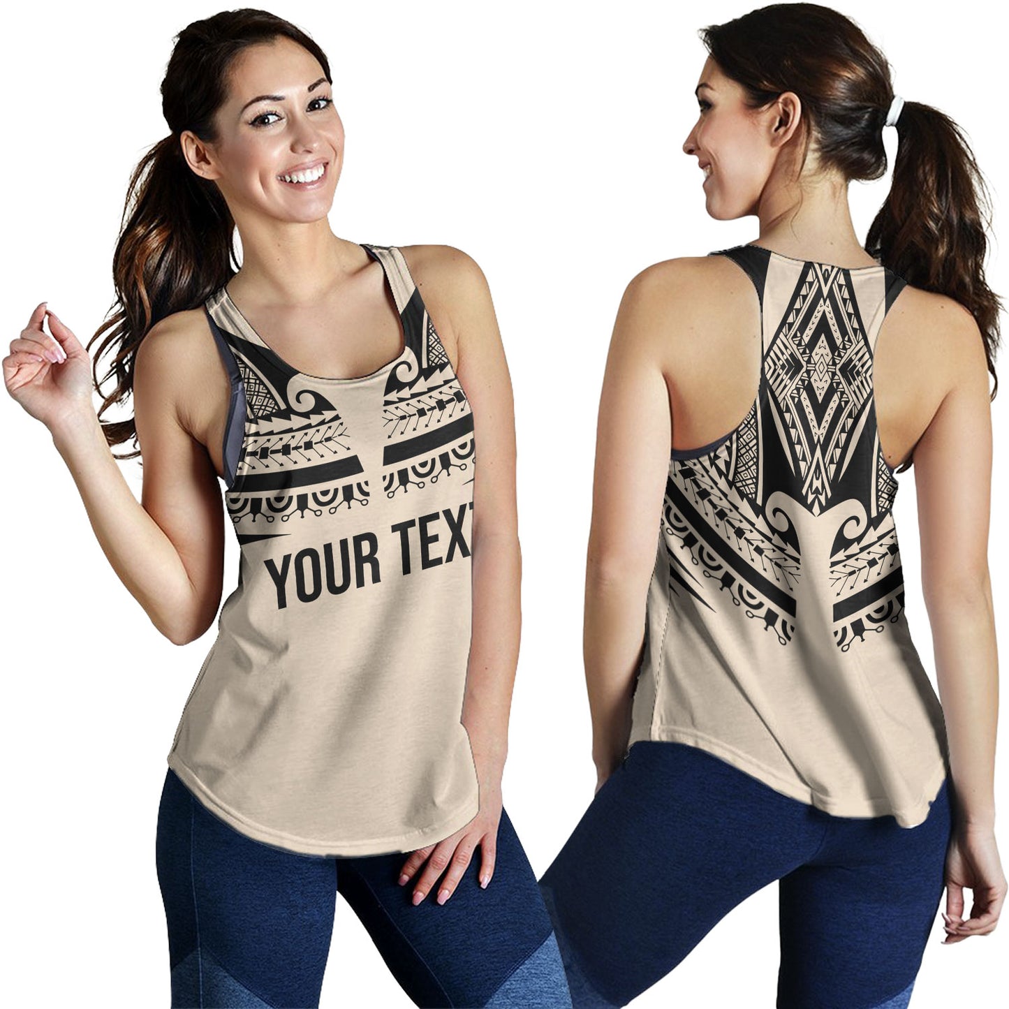 Polynesian Custom Personalised Women Tank Polynesian Tattoo Style