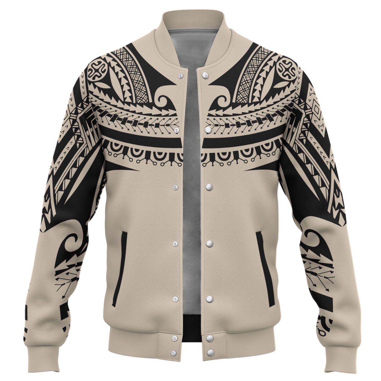 Polynesian Custom Personalised Baseball Jacket Polynesian Tattoo Style
