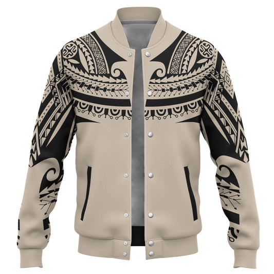 Polynesian Custom Personalised Baseball Jacket Polynesian Tattoo Style