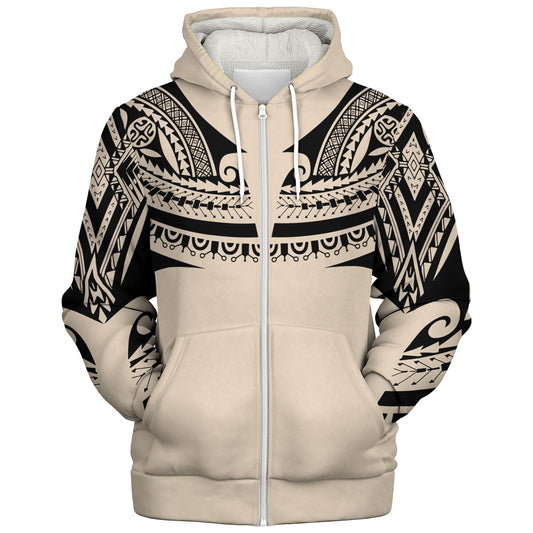 Polynesian Custom Personalised Sherpa Hoodie Polynesian Tattoo Style