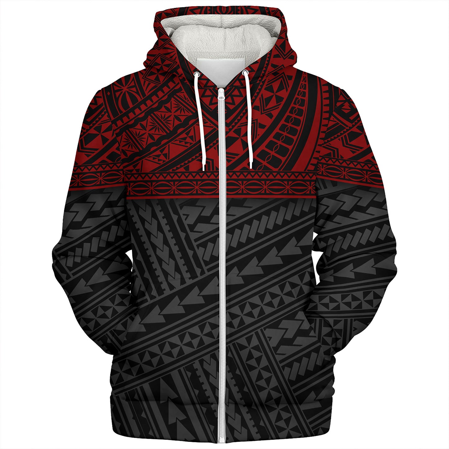 Polynesian Custom Personalised Sherpa Hoodie Polynesian Tribal Patterns