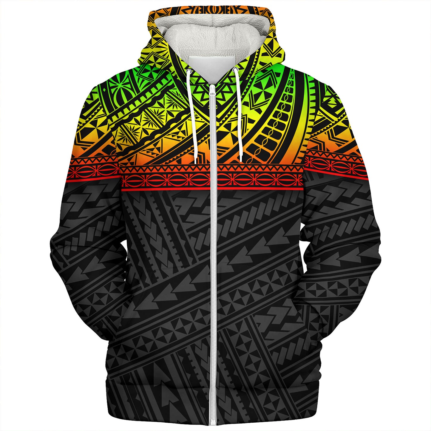 Polynesian Custom Personalised Sherpa Hoodie Polynesian Tribal Patterns