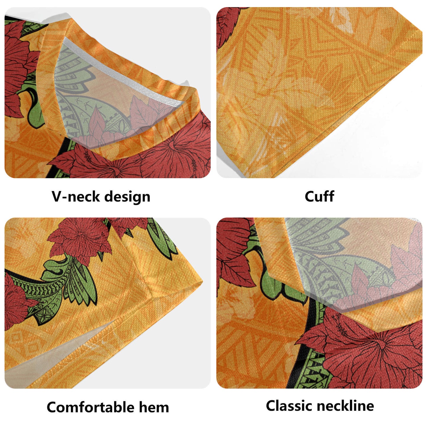 Polynesian Rugby Jersey Tropical Flowers Polynesian Tribal Motif