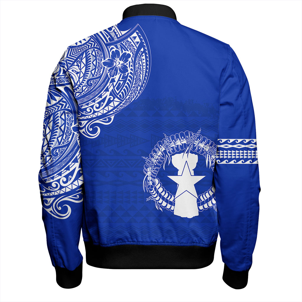 Northern Mariana Islands Bomber Jacket Polynesian Flag With Coat Of Arms