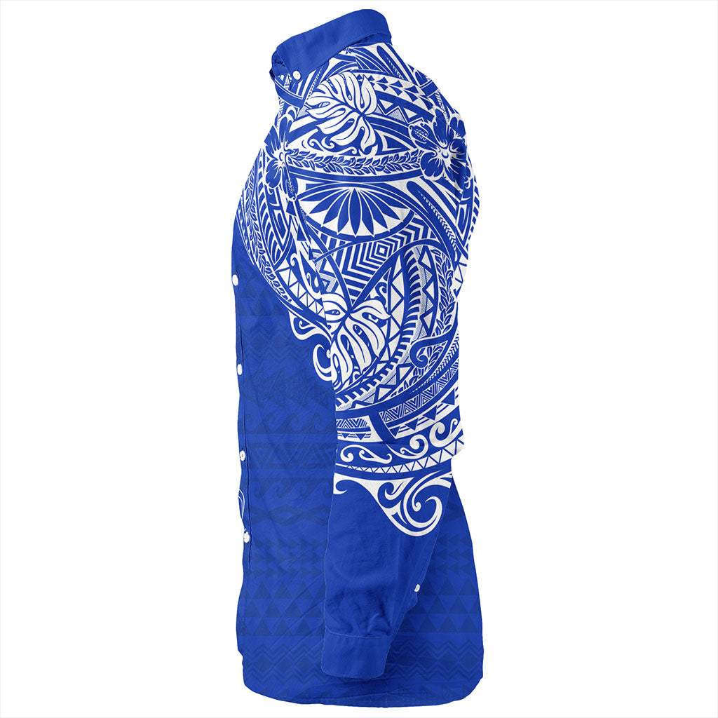 Northern Mariana Islands Long Sleeve Shirt Polynesian Flag With Coat Of Arms