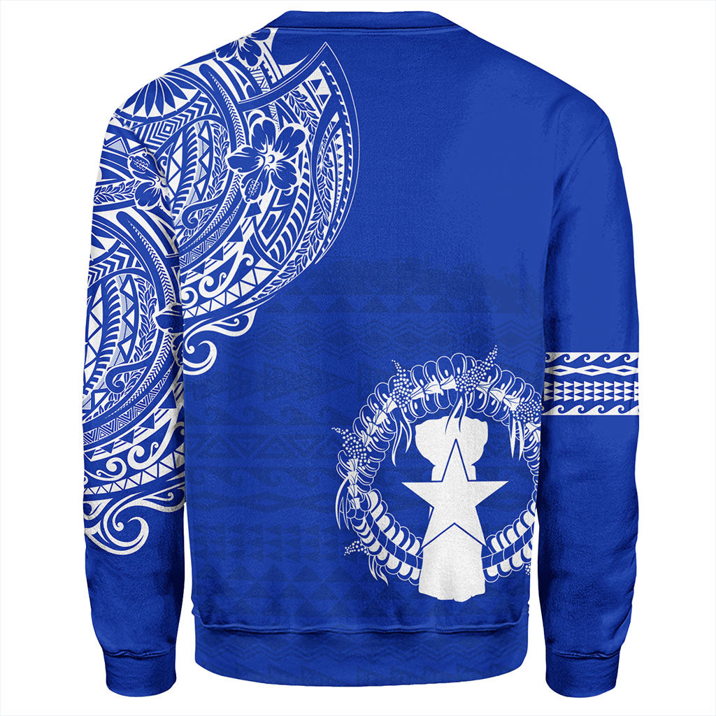 Northern Mariana Islands Sweatshirt Polynesian Flag With Coat Of Arms