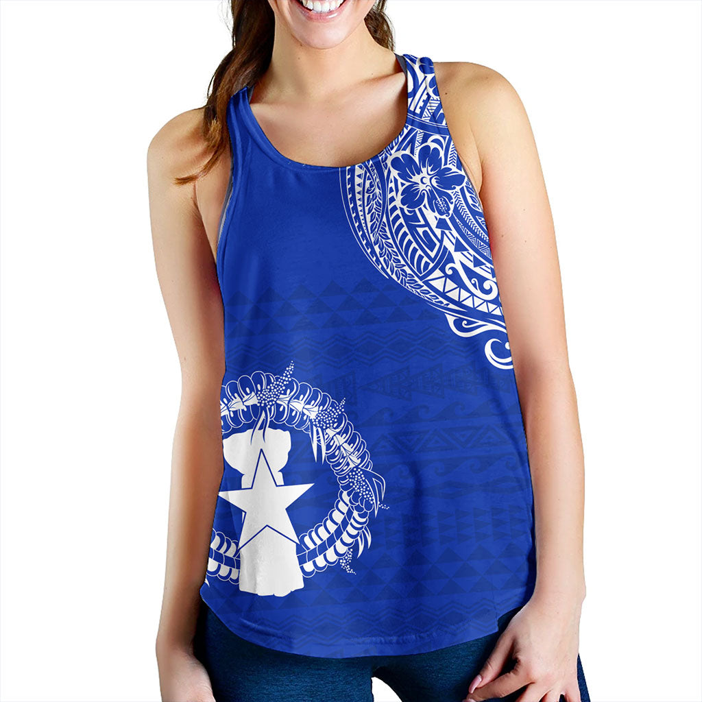 Northern Mariana Islands Women Tank Polynesian Flag With Coat Of Arms