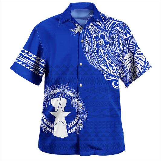 Northern Mariana Islands Hawaiian Shirt Coat Of Arms Polynesian Tribal