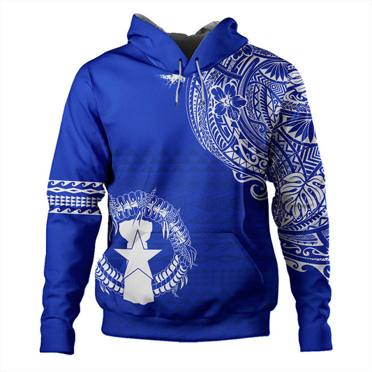 Northern Mariana Islands Hoodie Polynesian Flag With Coat Of Arms