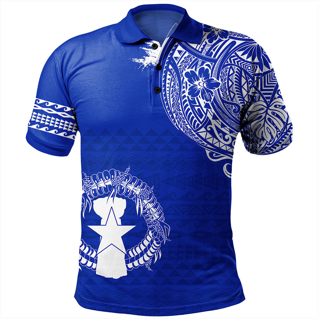 Northern Mariana Islands Polo Shirt Polynesian Flag With Coat Of Arms