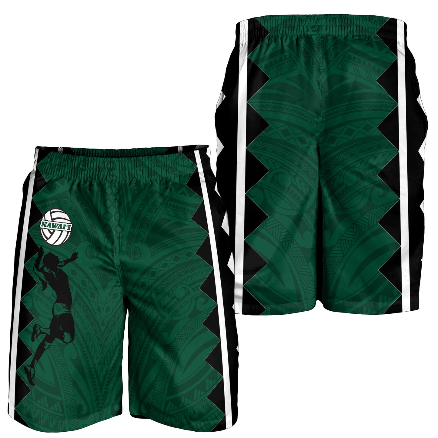 Custom Green Hawaii Volleyball Team Supporter Men Shorts
