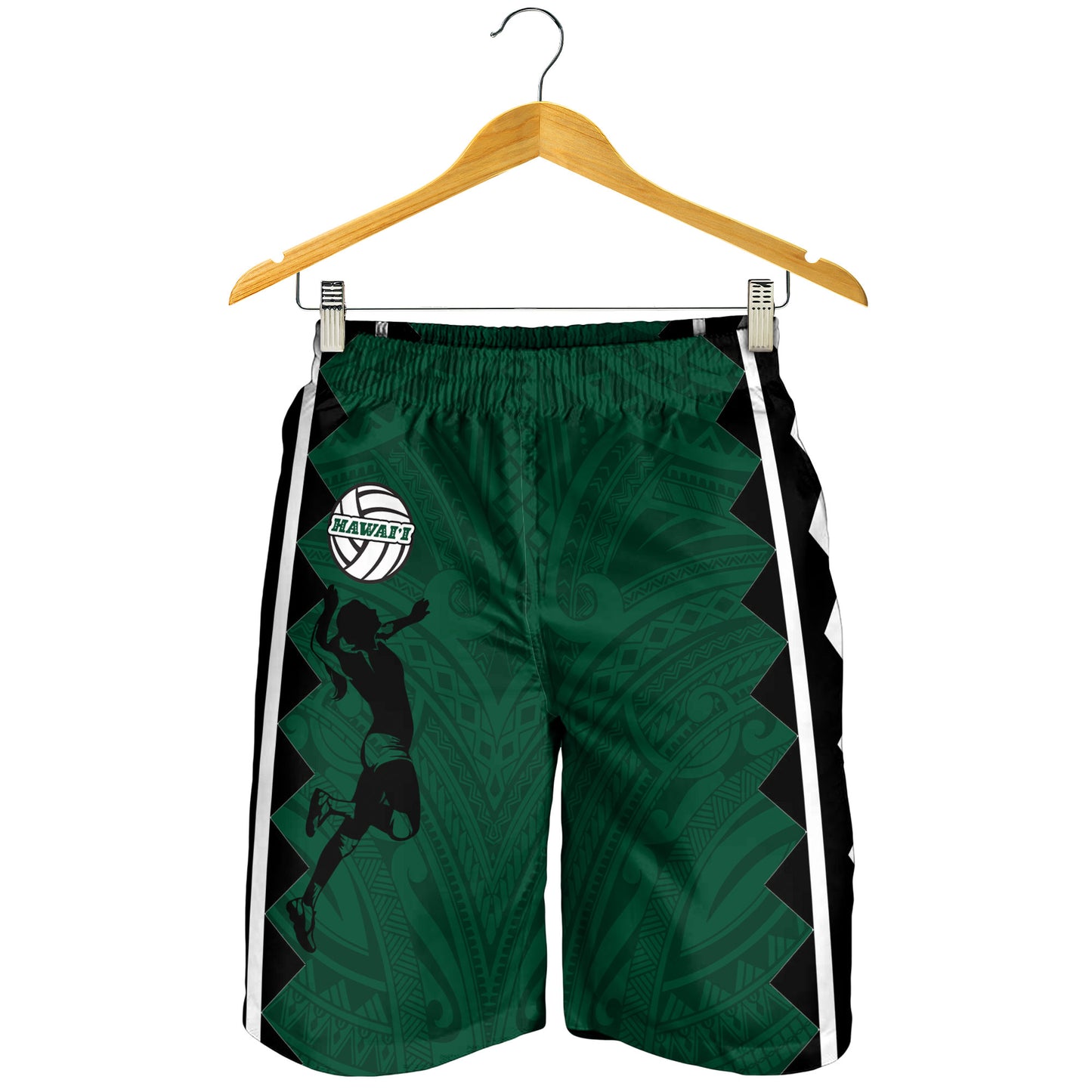 Custom Green Hawaii Volleyball Team Supporter Men Shorts
