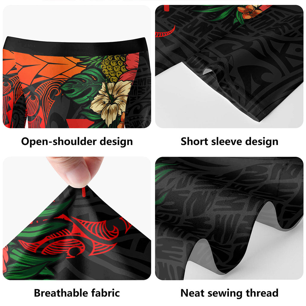 Hawaii Short Sleeve Off The Shoulder Lady Dress Polynesian Kanaka Tropical