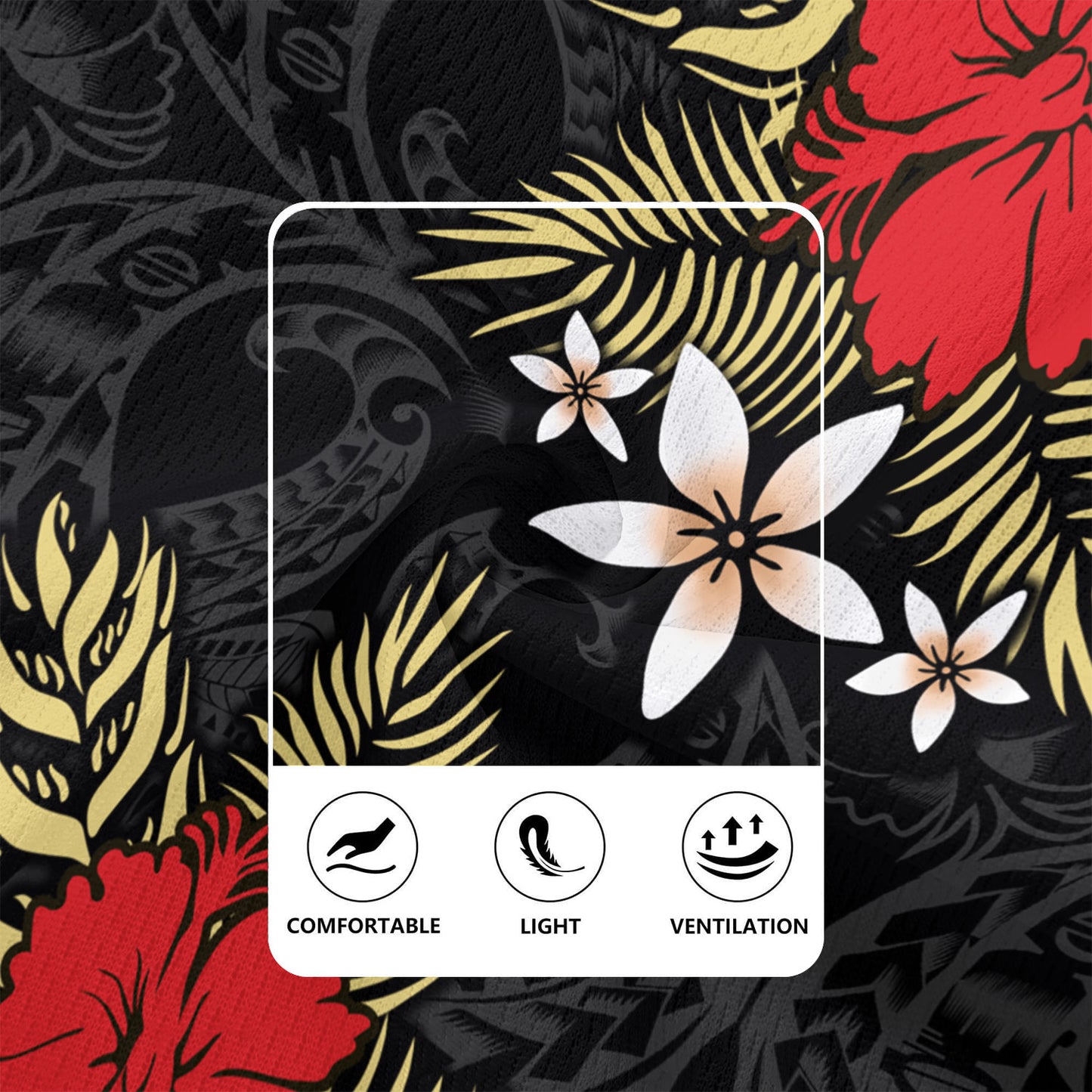 Polynesian Rugby Jersey Hibiscus Plumeria Flowers Polynesian Tribal Motif Patterns