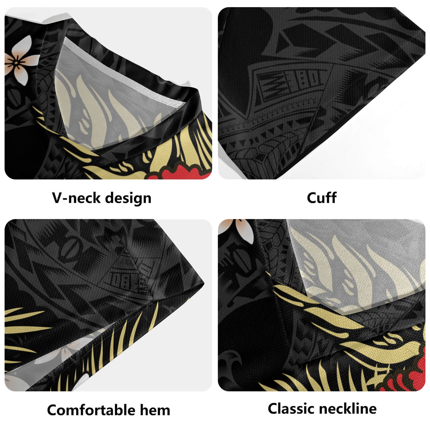 Polynesian Rugby Jersey Hibiscus Plumeria Flowers Polynesian Tribal Motif Patterns