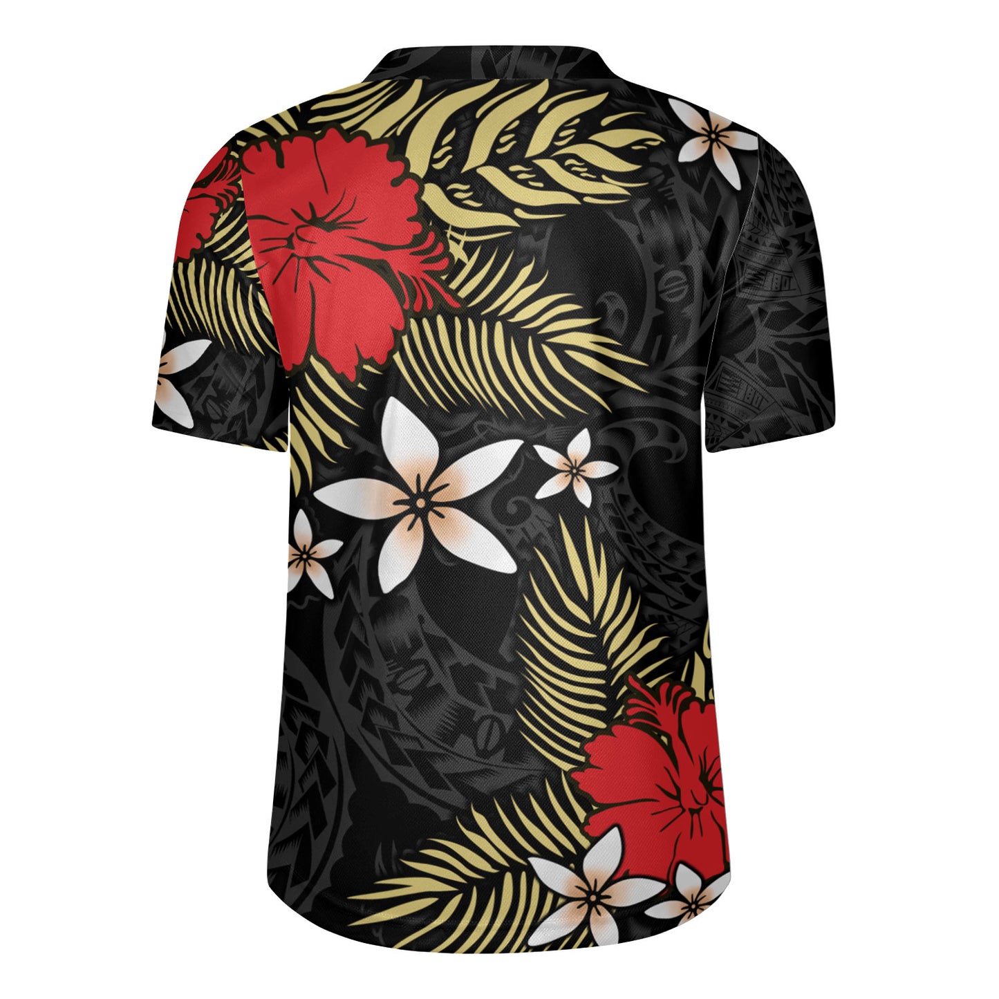 Polynesian Rugby Jersey Hibiscus Plumeria Flowers Polynesian Tribal Motif Patterns