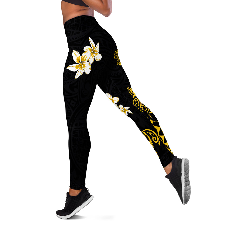 Hawaii Legging Polynesian Tribal Tattoo Plumeria Flower
