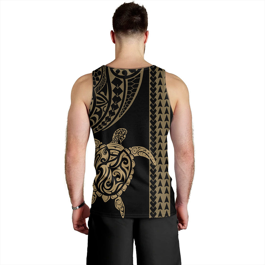Hawaii Tank Top Polynesian Tribal Turtle Gold