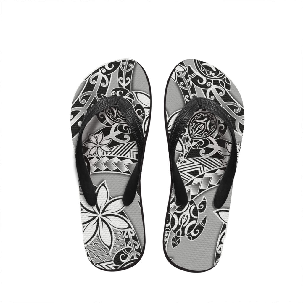 Hawaii Flip Flop Polynesian Turtle Plumeria