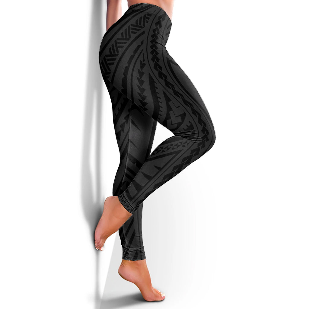 Hawaii Legging Polynesian Tribal Tattoo Grey
