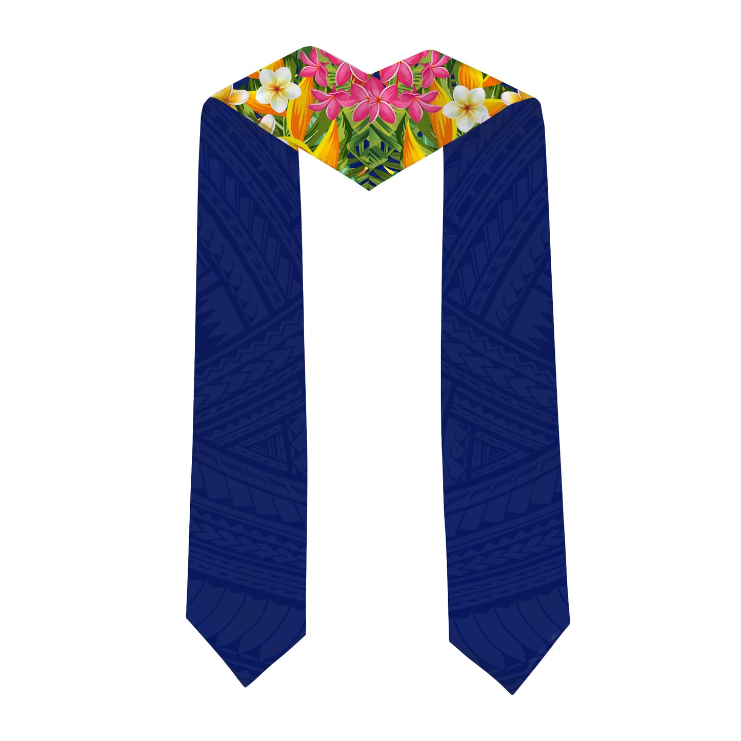 Guam Graduation Stole Custom Polynesian Tribal Tropical Leaves