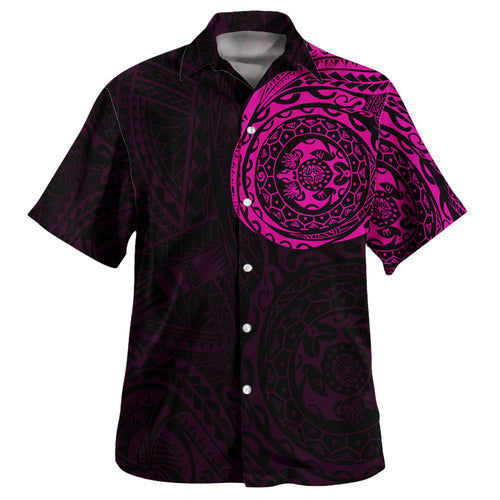 Polynesian Hawaiian Shirt - Polynesian Tattoo Style Version 2 Pink