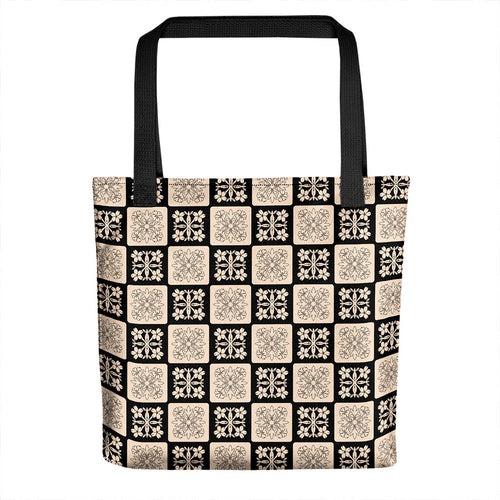 Hawaii Tote Bag Puakenikeni Lei Seamless Pattern Cream