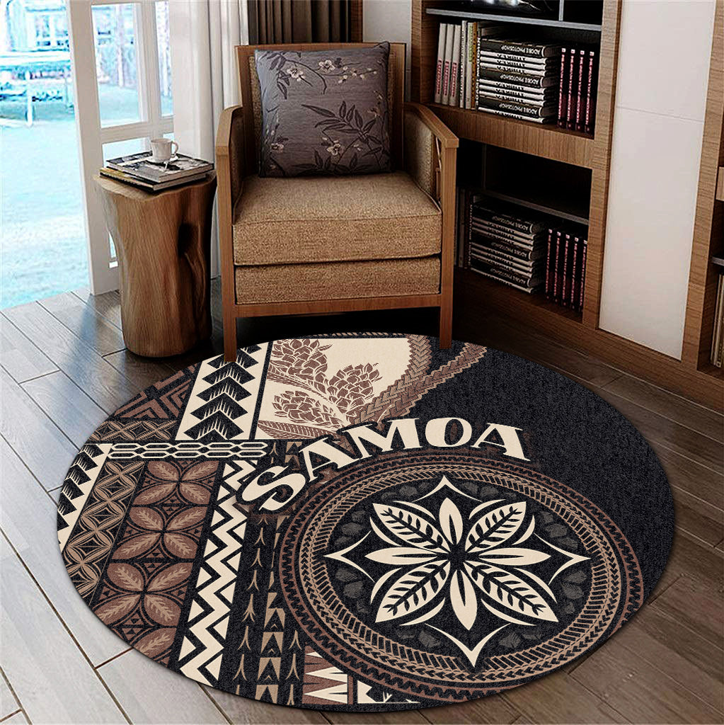Samoa Round Rug Samoan Siapo Motif Classic Style