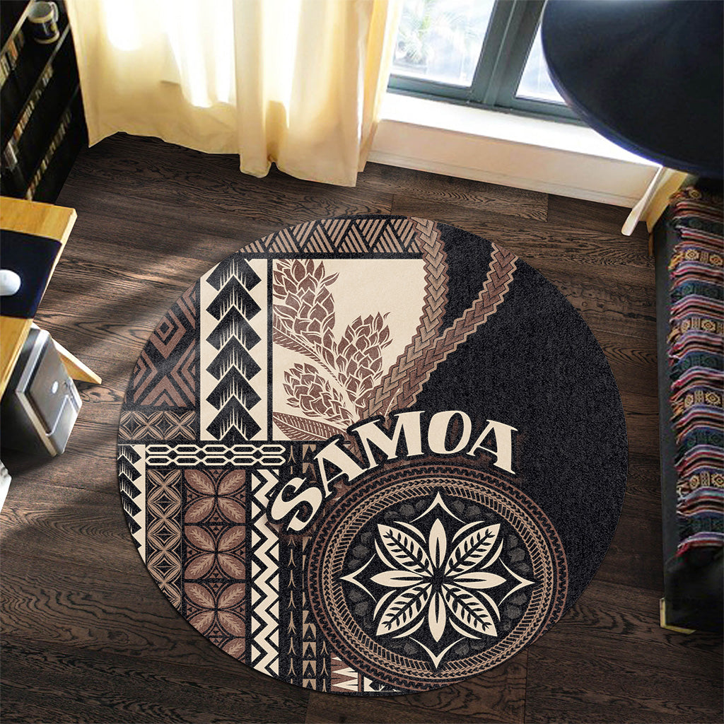 Samoa Round Rug Samoan Siapo Motif Classic Style