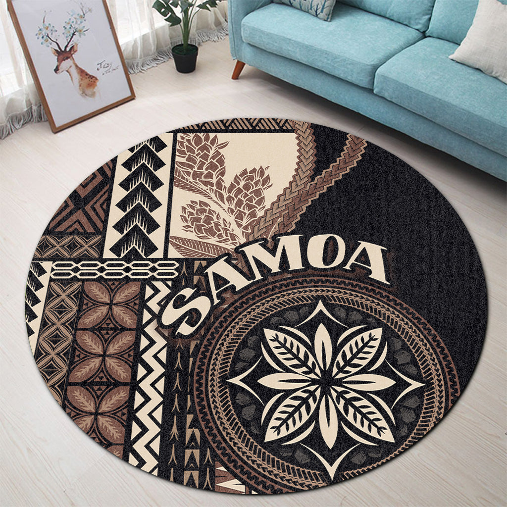 Samoa Round Rug Samoan Siapo Motif Classic Style