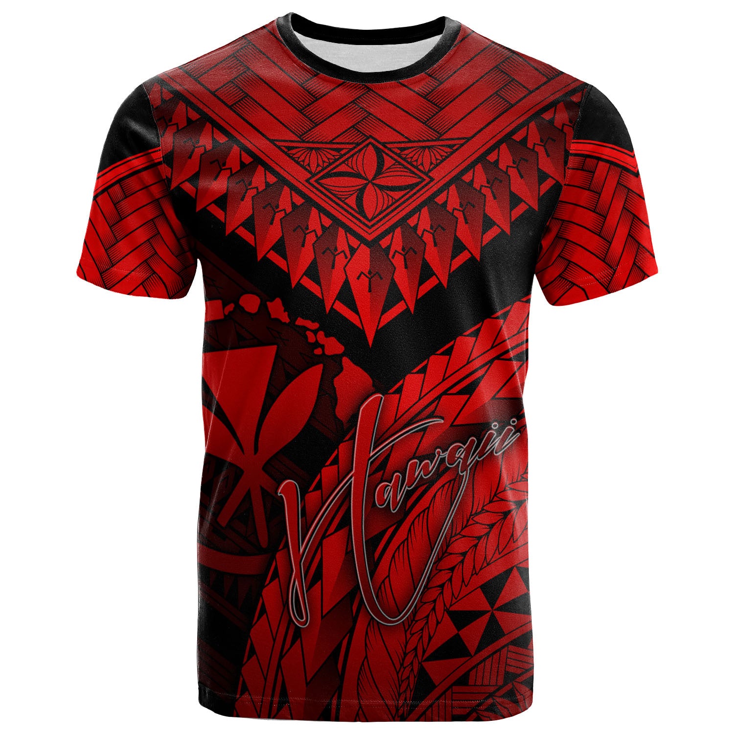 Hawaii Custom Personalised T-Shirt - Polynesian Necklace and Lauhala