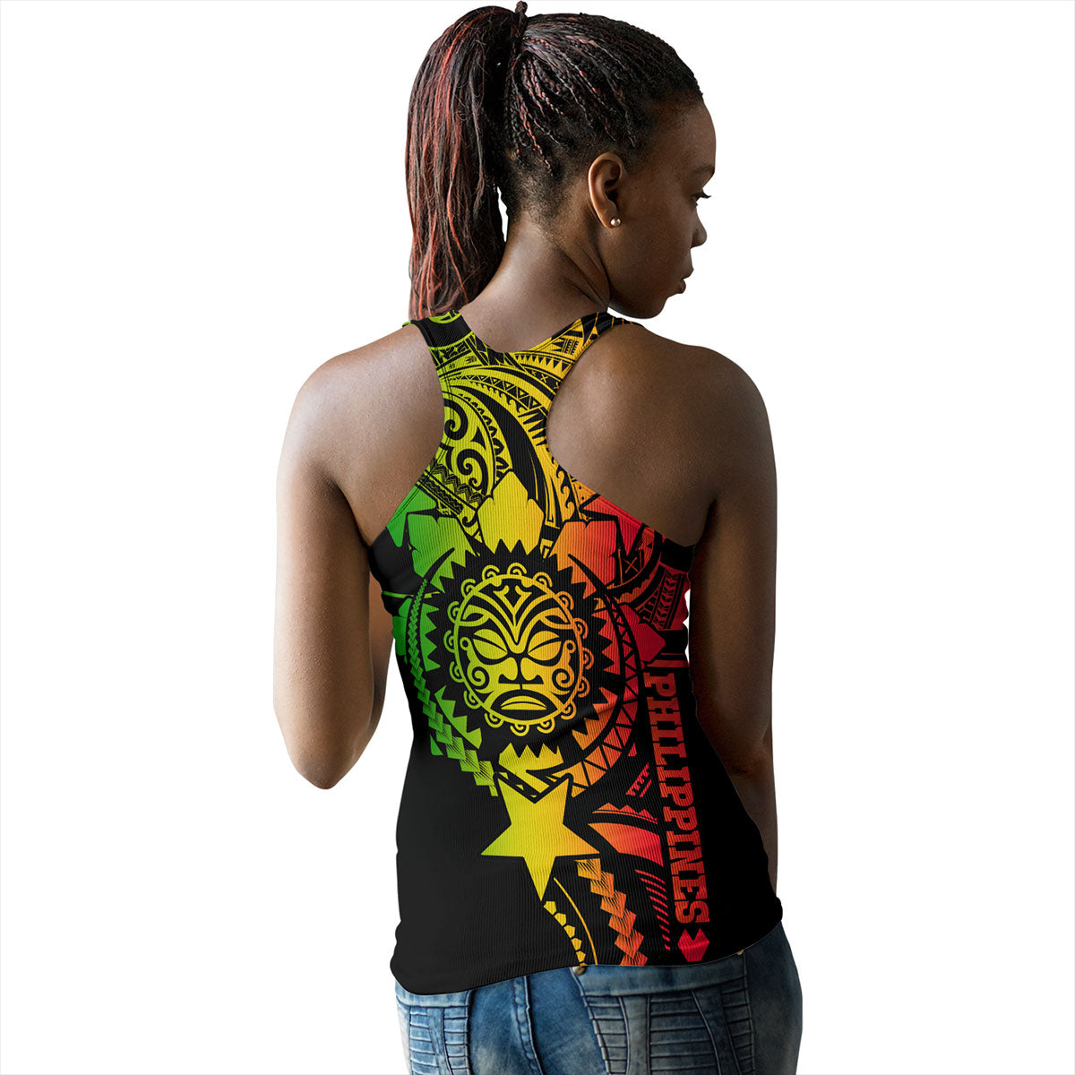 Philippines Filipinos Women Tank - Proud To Be Filipino Tribal Sun Batok Reggae Style