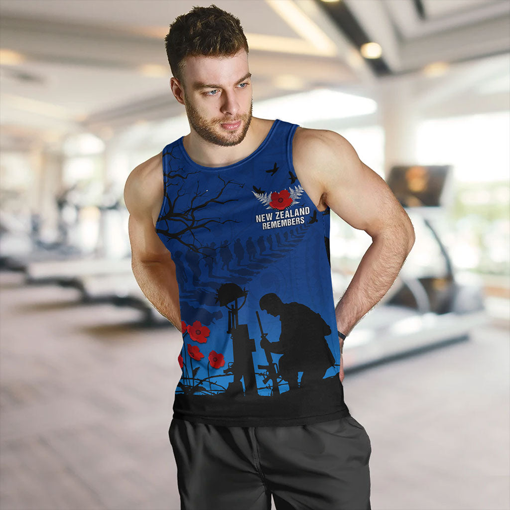 New Zealand Tank Top Silver Fern Lest We Forget Remember