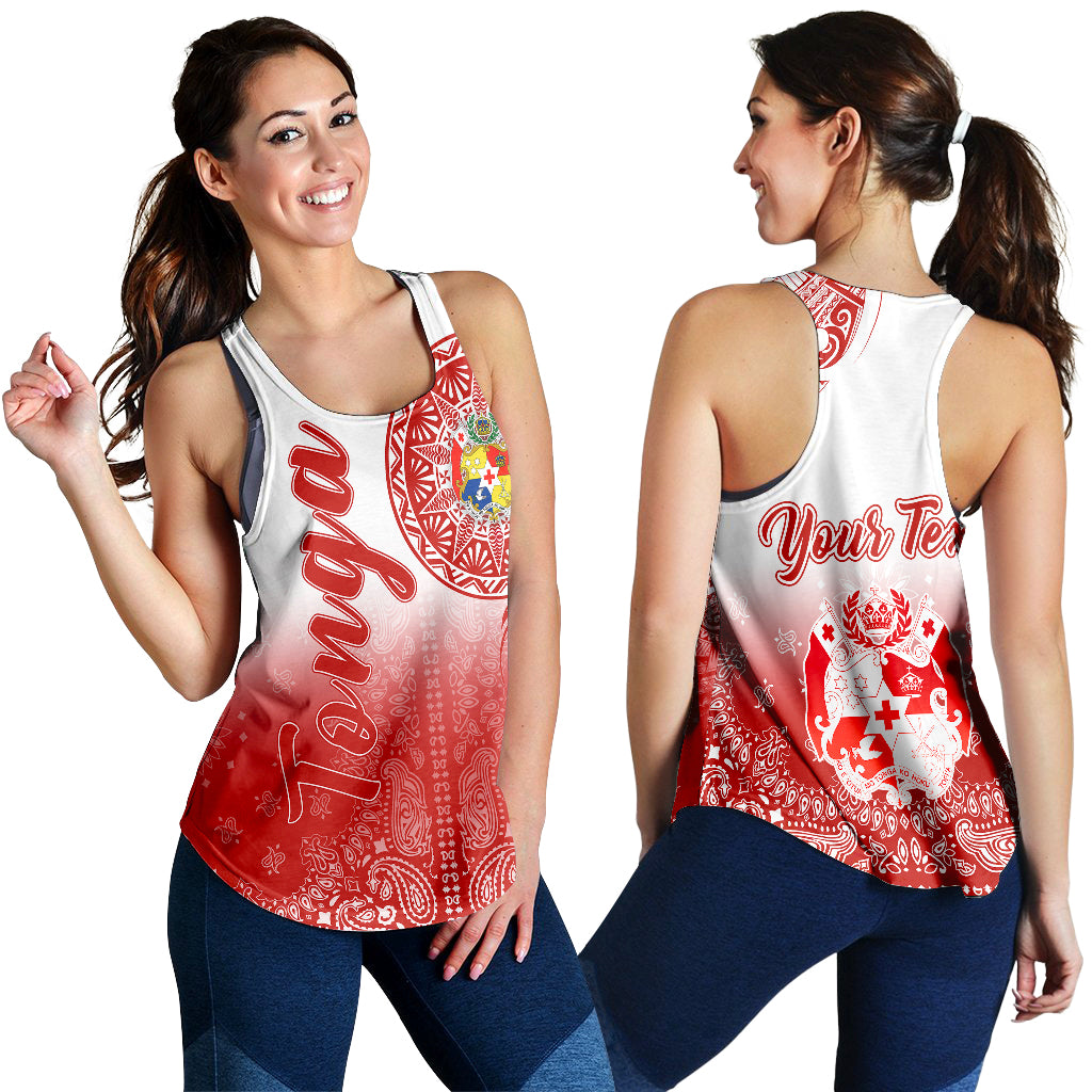 Tonga Women Tank Custom Pattern Ngatu With Paisley Style