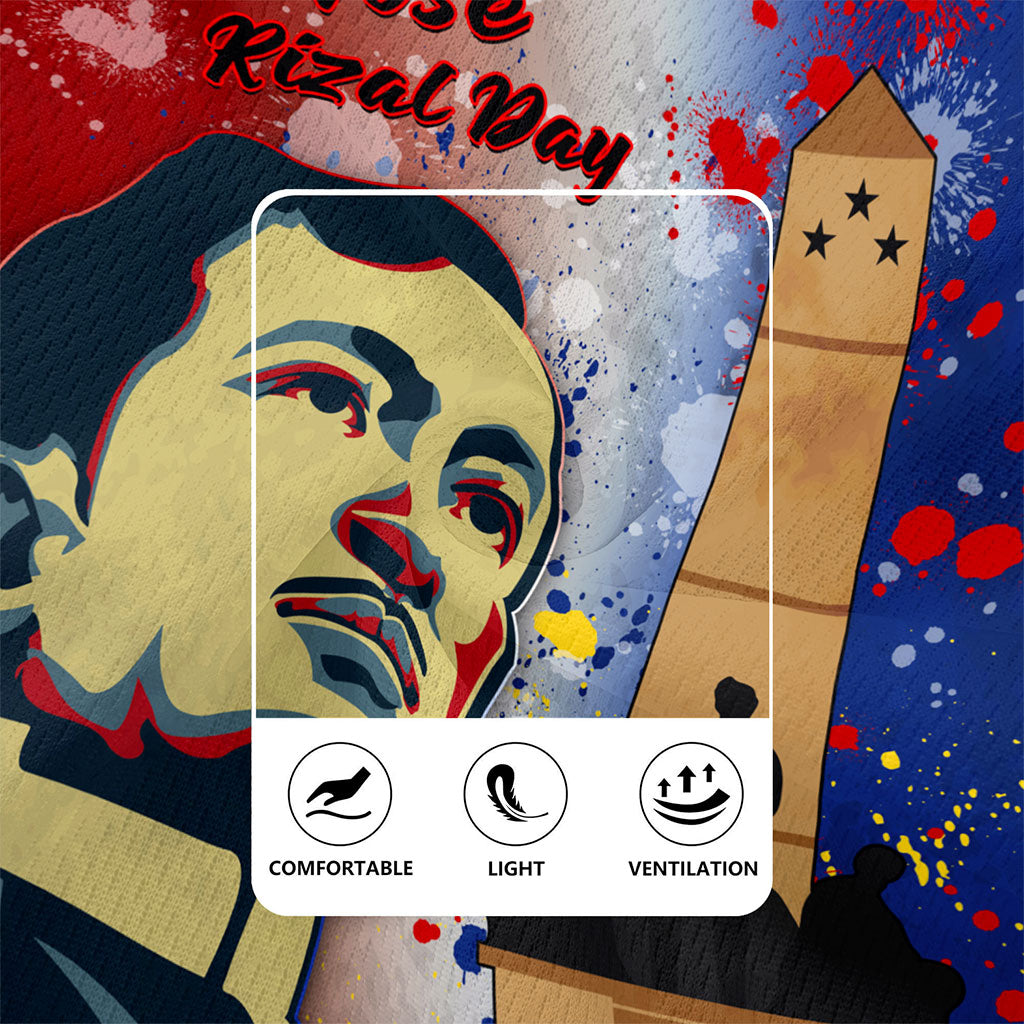 Philippines Filipinos Rugby Jersey Rizal Monument On Rizal Day Background Texture Brush Style