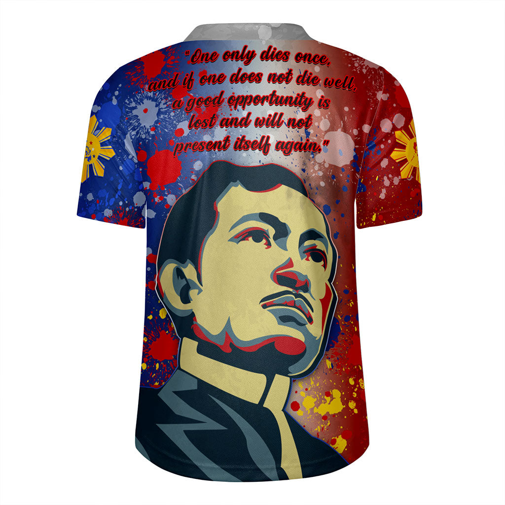 Philippines Filipinos Rugby Jersey Rizal Monument On Rizal Day Background Texture Brush Style