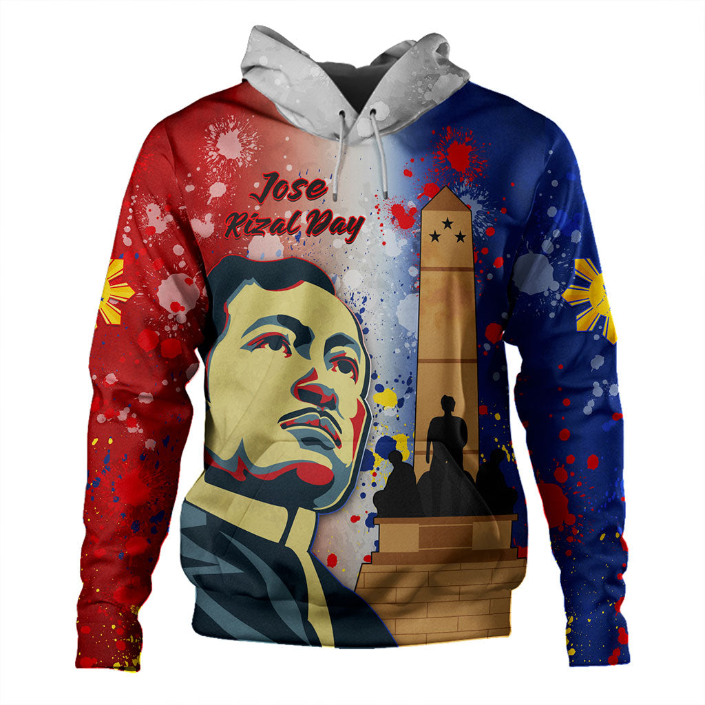 Philippines Filipinos Hoodie Rizal Monument On Rizal Day Background Texture Brush Style