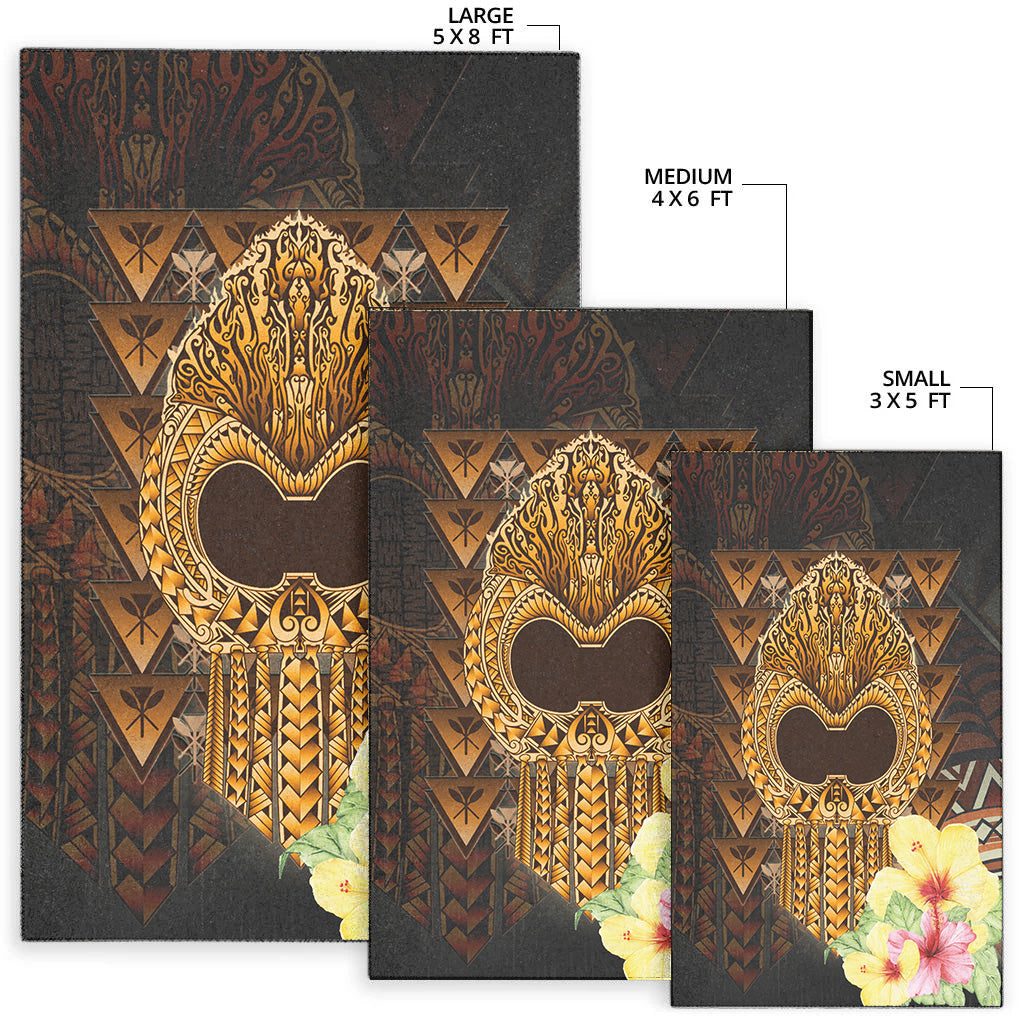 Hawaii Area Rug Ikaika Hawaiian With Hibiscus Flowers Retro Style