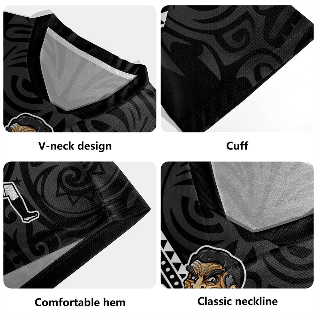 New Zealand Rugby Jersey Rugby Maori Tribal Mascot Dringking Style