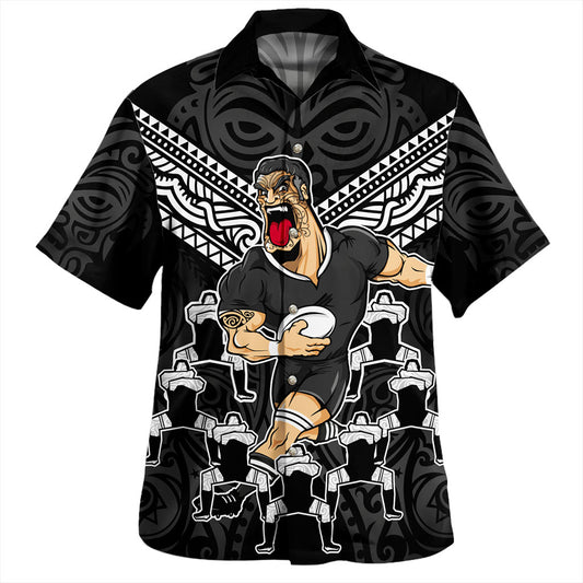 New Zealand Hawaiian Shirt Rugby Maori Tribal Mascot Dringking Style