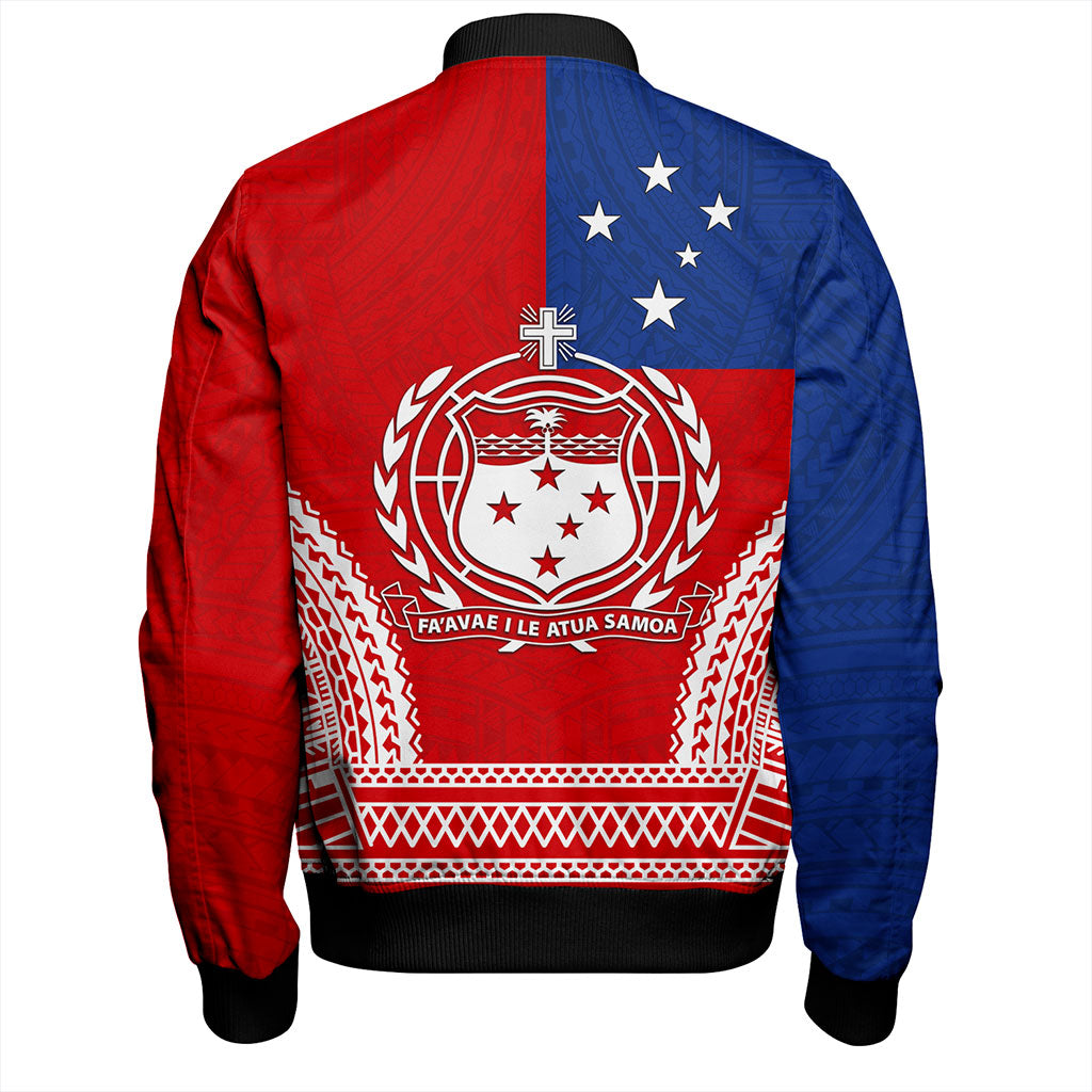 Samoa Bomber Jacket Flag Tribal Tatau Pattern