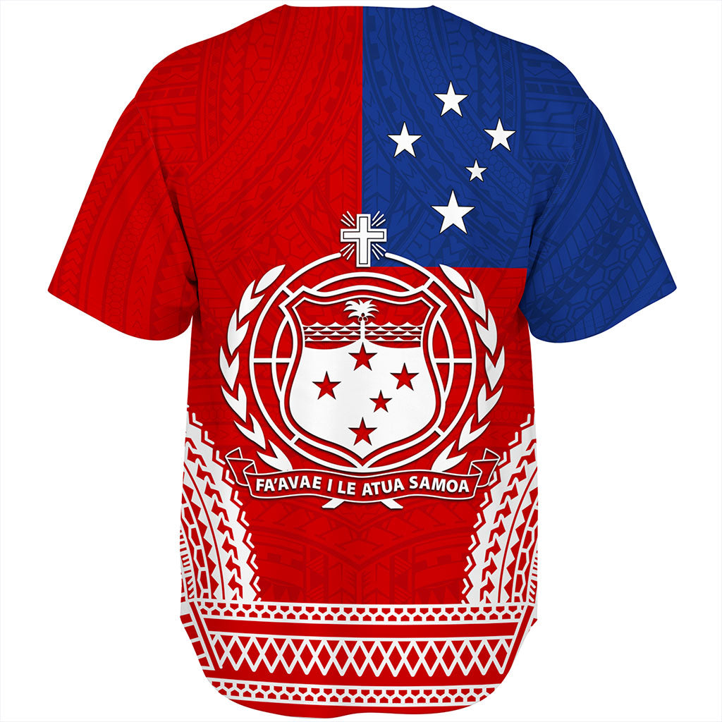 Samoa Baseball Shirt Flag Tribal Tatau Pattern