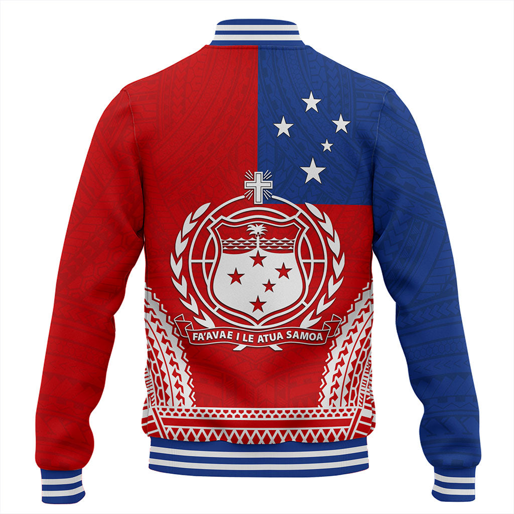 Samoa Baseball Jacket Flag Tribal Tatau Pattern