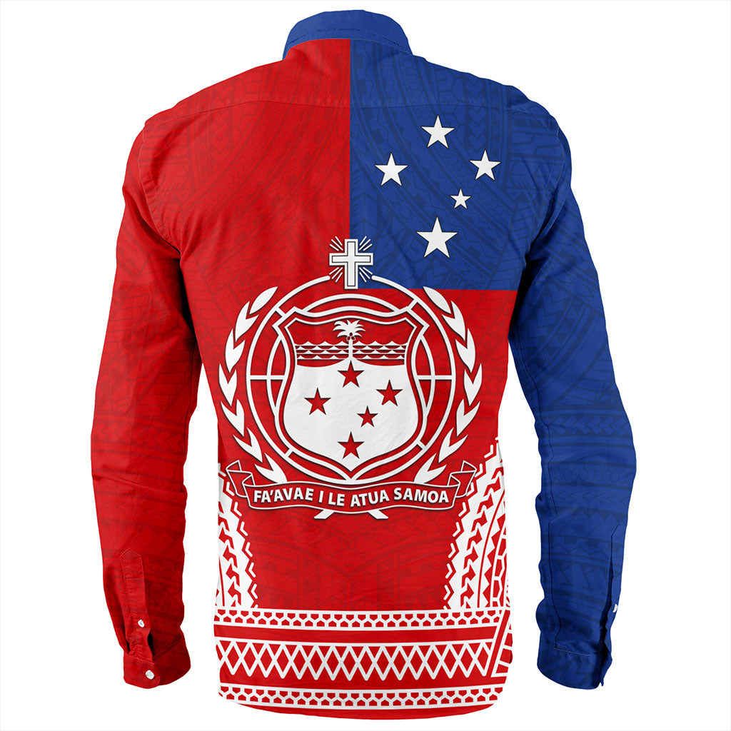 Samoa Long Sleeve Shirt Flag Tribal Tatau Pattern