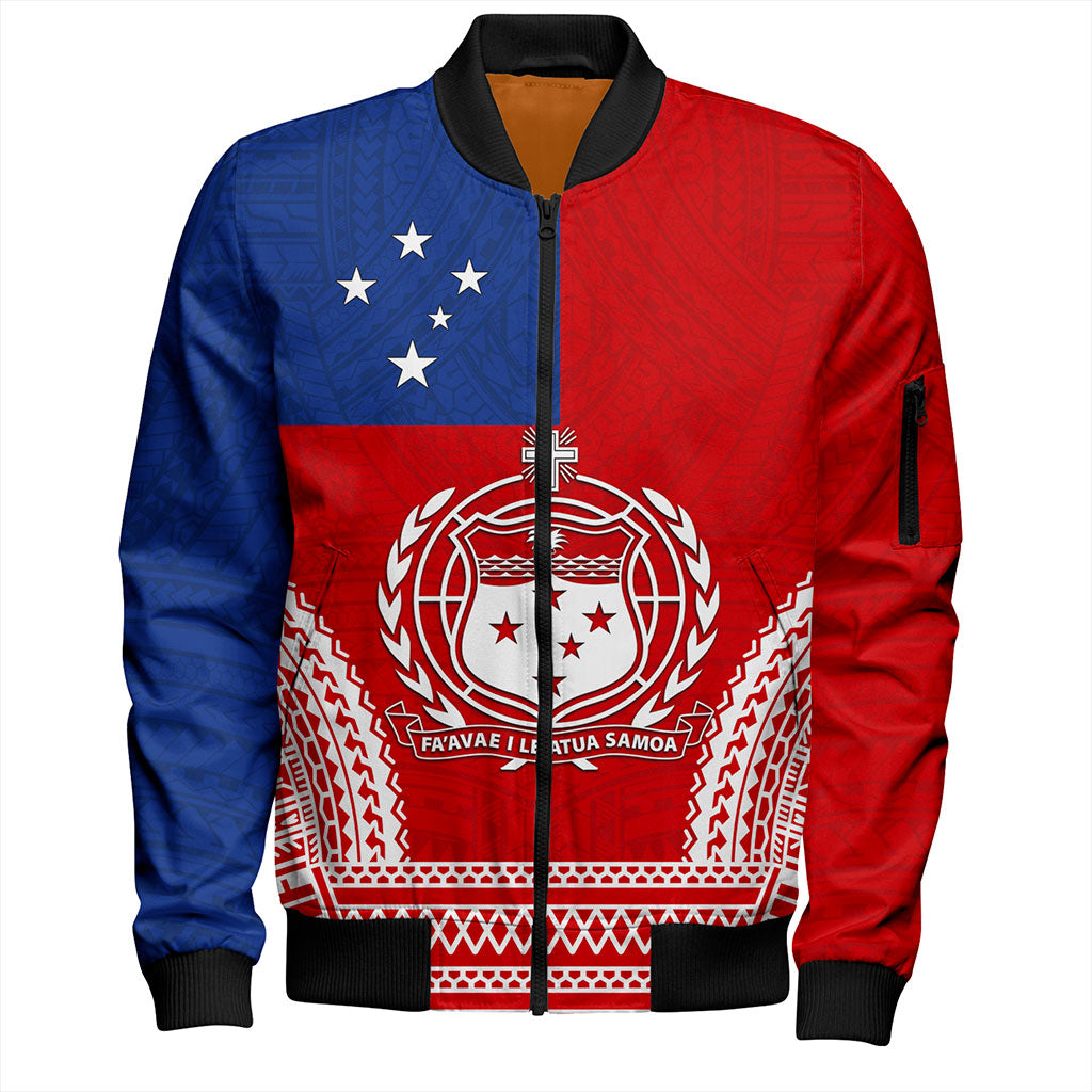 Samoa Bomber Jacket Flag Tribal Tatau Pattern