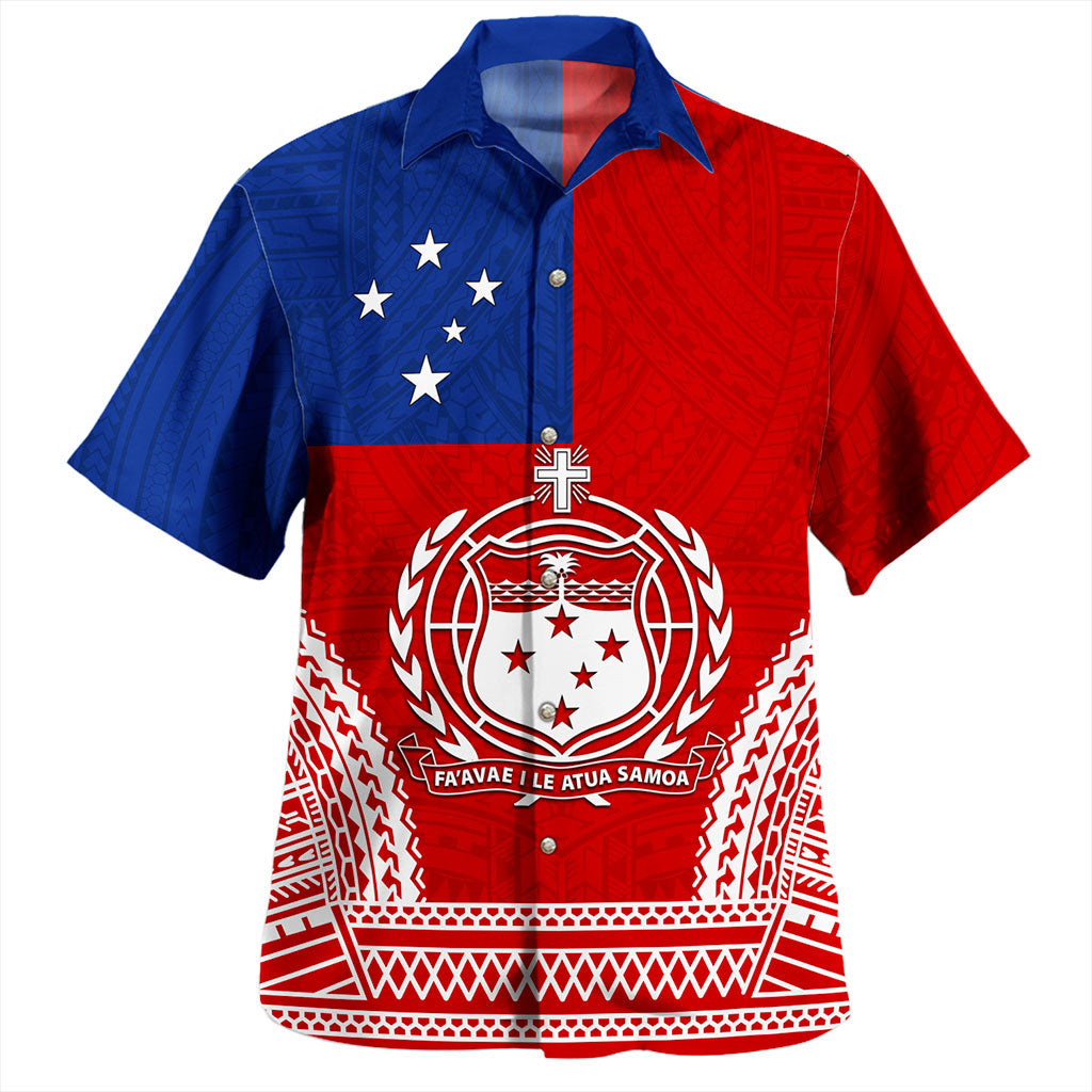 Samoa Hawaiian Shirt Flag Tribal Tatau Pattern