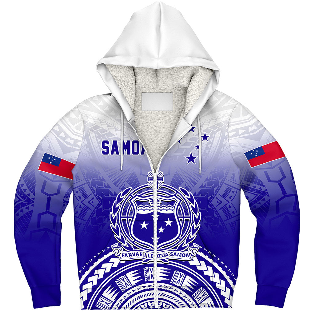 Samoa Sherpa Hoodie Polynesian Tribal Island Design