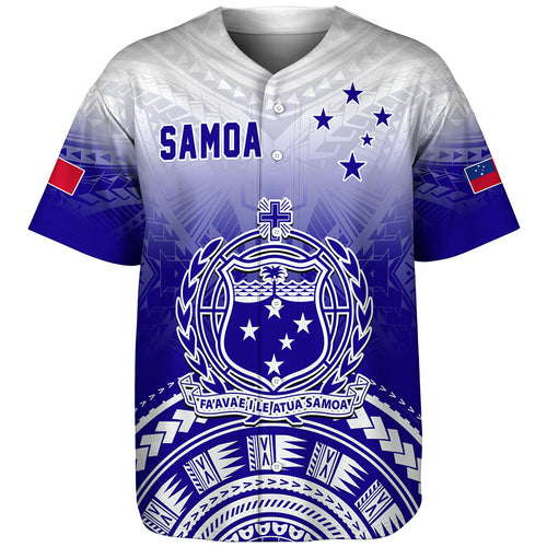 Samoa Baseball Shirt Polynesian Tribal Island Design